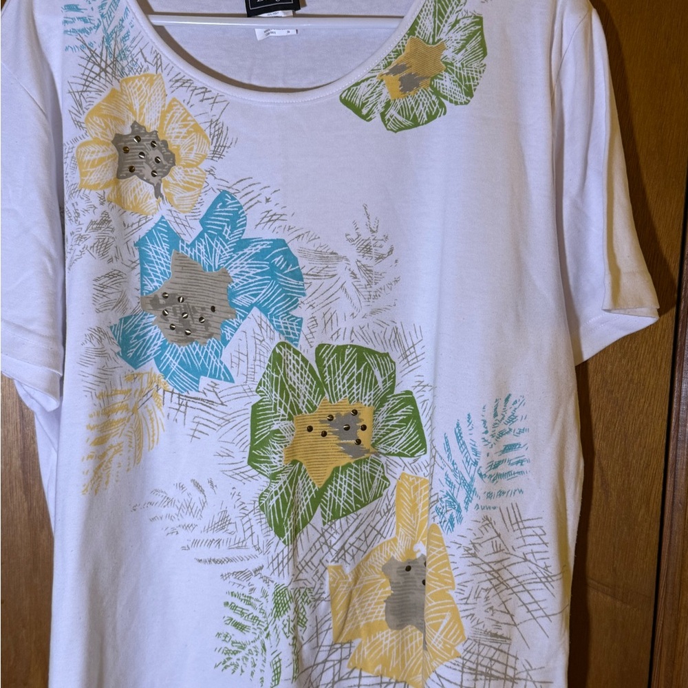 Southern Lady Ivory Floral Print Blouse